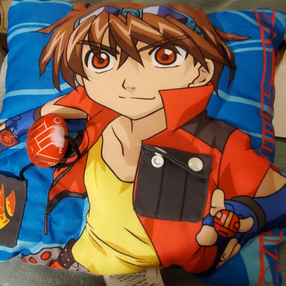 BAKUGAN Character Cushion with Blue and Red Design